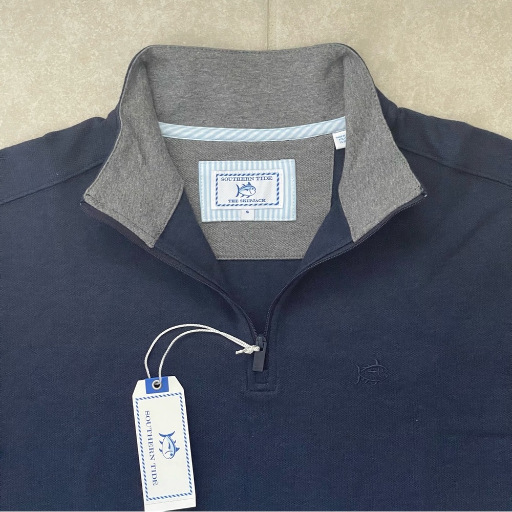 Southern Tide Skipjack Pique 1/4 Zip Pullover Navy Blue Men's Small NEW $99.50